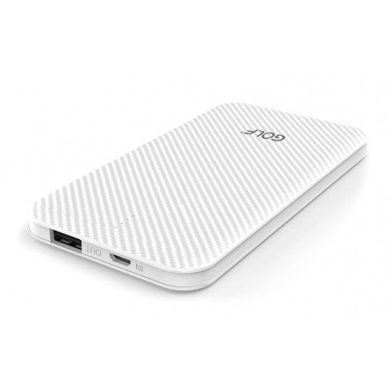 GOLF Power bank Phantom G38-WH 5000mAh, 1x USB, Micro input, 1A, λευκό