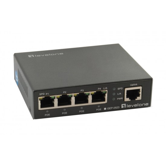 LEVELONE Gigabit PoE Switch GEP-0523, 5-port 10/100/1000Mbps, Ver. 1.0