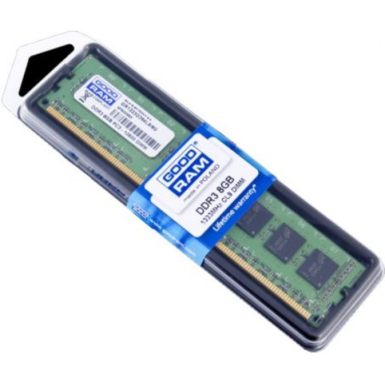 GOODRAM Μνήμη DDR3 UDIMM GR1333D364L9-8G, 8GB, 1333 MHz, PC3-10600