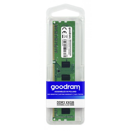 GOODRAM Μνήμη DDR3 UDIMM GR1600D3V64L11S, 4GB, 1600MHz PC3-12800, CL11