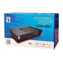 LEVELONE GbE Switch GSW-0807, 8-port 10/100/1000Mbps, Jumbo 9K, Ver. 5.0