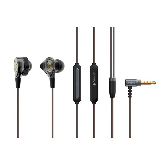 CELEBRAT earphones με μικρόφωνο H1, μαύρα