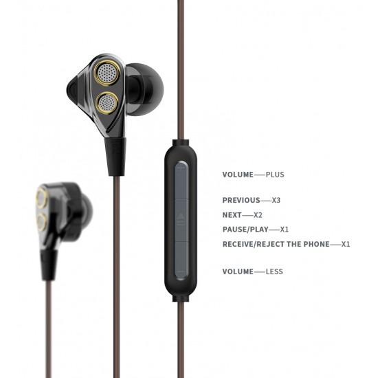 CELEBRAT earphones με μικρόφωνο H1, μαύρα