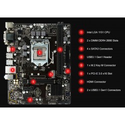 BIOSTAR Μητρική H310MHD, 2x DDR4, s1151, USB 3.1, HDMI, mATX, Ver. 6.0