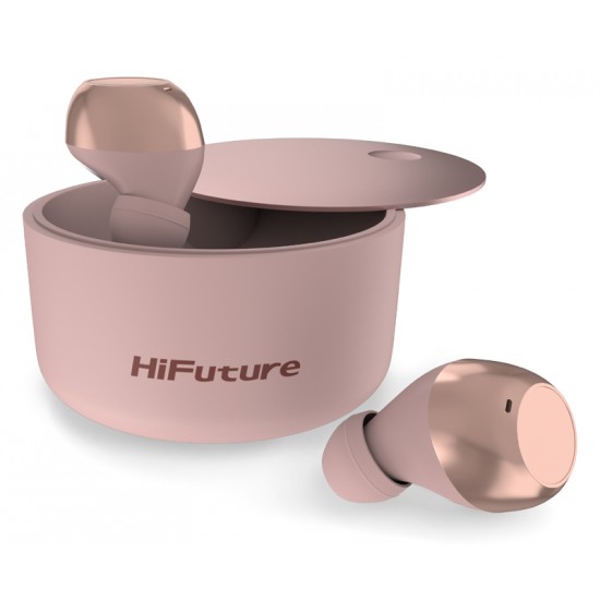 HIFUTURE earphones HeliX με θήκη φόρτισης, true wireless, ροζ