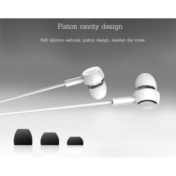 USAMS earphones με μικρόφωνο EP-12, 10mm, 1.2m, λευκά