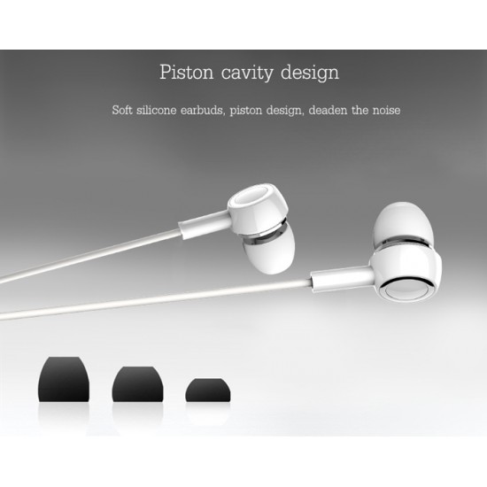 USAMS earphones με μικρόφωνο EP-12, 10mm, 1.2m, λευκά