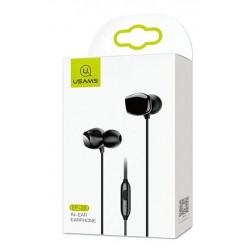 USAMS earphones με μικρόφωνο EP-28, 9mm, 3.5mm, 1.2m, μαύρα