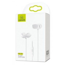 USAMS earphones με μικρόφωνο EP-28, 9mm, 3.5mm, 1.2m, λευκά