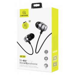 USAMS earphones με μικρόφωνο EP-36, 10mm, 3.5mm, 1.2m, γκρι