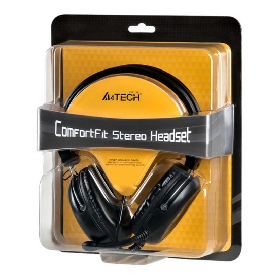 A4TECH Headset HU-35, USB, 40mm ακουστικά, 102 dB, μαύρα
