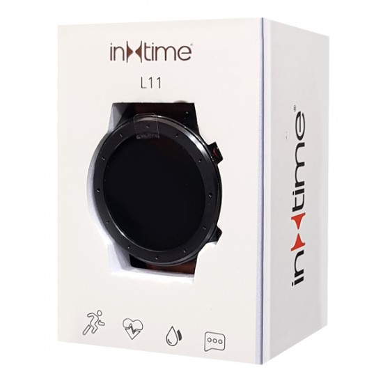 ΙΝΤΙΜΕ Smartwatch L11, 1.3" έγχρωμο, IP68, HR & Blood pressure, μαύρο