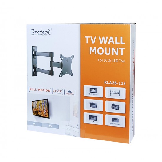 BRATECK Επιτοίχια Βάση Διπλού Βραχίονα KLA26-113 για Monitor 13-27" 20kg