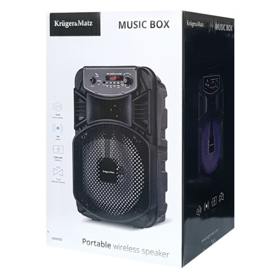 KRUGER&MATZ Φορητό ηχείο ΚΜ0555, bluetooth, USB, FM Radio, μαύρο