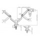 BRATECK Βάση γραφείου LDT24-C024 για 2 οθόνες 17" - 27", 2x  7kg