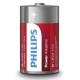 PHILIPS Power αλκαλικές μπαταρίες LR20P2B/10, Mono D LR20 1.5V, 2τμχ
