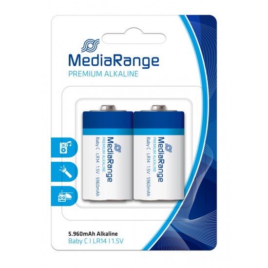 MEDIARANGE Premium αλκαλική μπαταρία C LR14 Baby 1.5V, 2τμχ