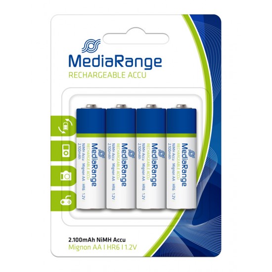 MEDIARANGE Accu επαναφορτιζόμενες μπαταρίες AA HR6 Mignon 1.2V, 4τμχ