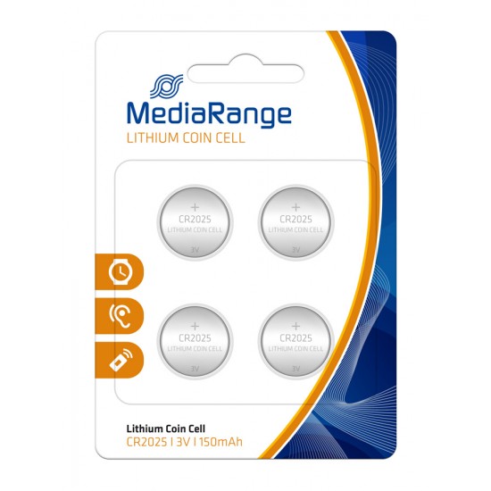 MEDIARANGE Μπαταρία λιθίου 3v  CR2025 - Συσ.4 τεμ.