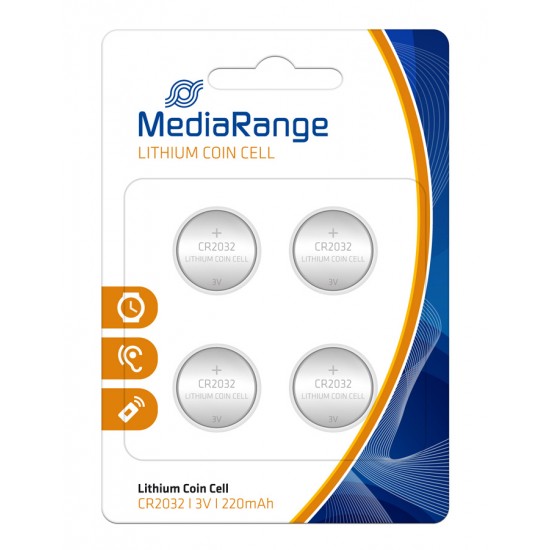 MEDIARANGE Μπαταρία Λιθίου 3v, CR2032, 4 τμχ