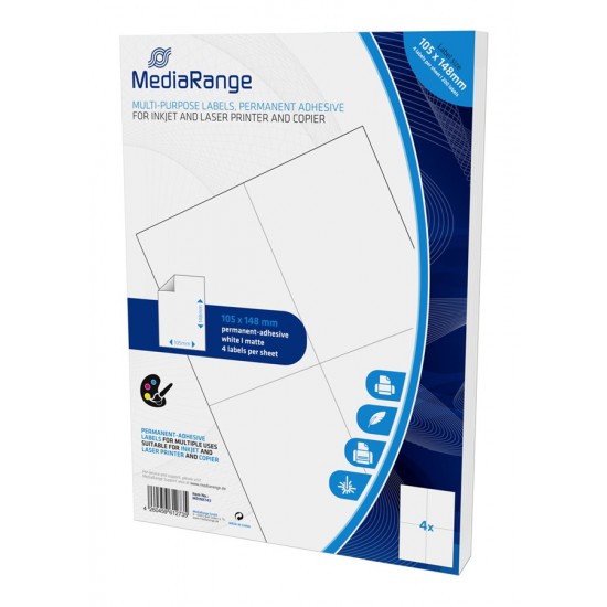 MEDIARANGE Ετικέτες πολλαπλών χρήσεων MRINK143, 105x148mm, 200τμχ