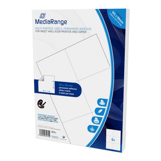 MEDIARANGE Ετικέτες πολλαπλών χρήσεων MRINK144, 105x99mm, 300τμχ