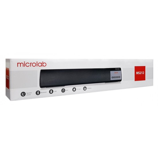 MICROLAB Soundbar ηχείο MS212, bluetooth/SD Card/USB/FM, μαύρο