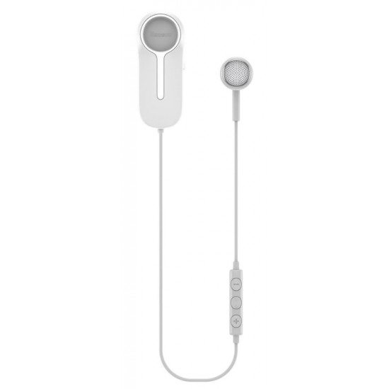 BASEUS bluetooth earphones ENCOK Α06, με μαγνήτη και κλιπ, δόνηση, λευκά