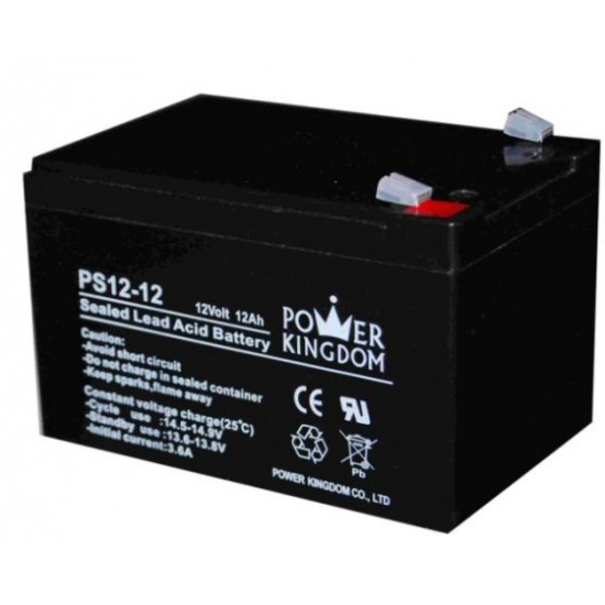 POWER KINGDOM μπαταρία μολύβδου PS12-12, 12Volt 12Ah