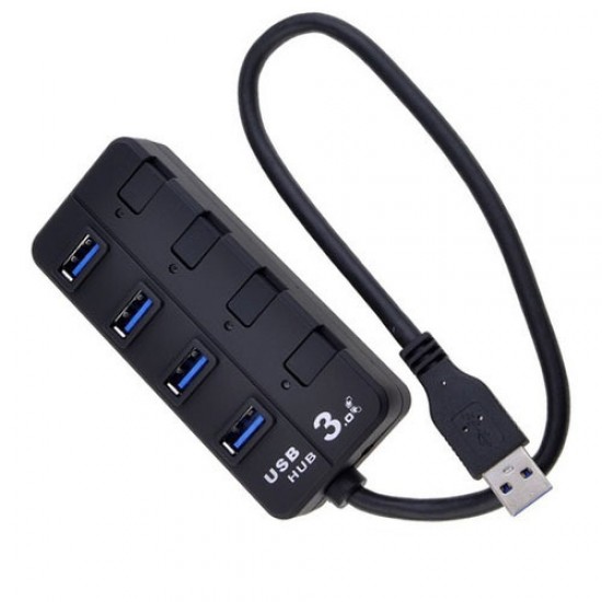 POWERTECH USB 3.0V Hub, 4 Port, με διακόπτη On-Off