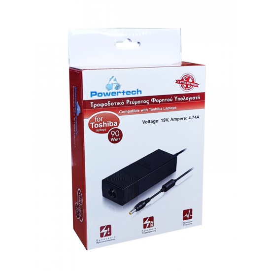 POWERTECH φορτιστής laptop PT-54 για Toshiba, 90W, 19V