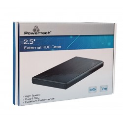 POWERTECH Εξωτερική θήκη PT-748 για HDD 2.5" έως 2TB, USB 3.0, μαύρη