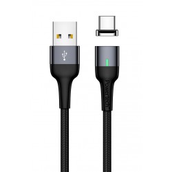 POWERTECH Καλώδιο USB 2.0 σε Type-C PT-752, μαγνητικό, 1m, μαύρο