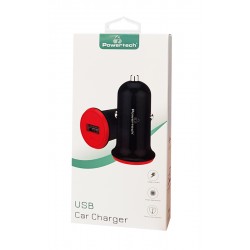 POWERTECH Φορτιστής Αυτοκινήτου PT-763, 1x USB, 1A, μαύρος