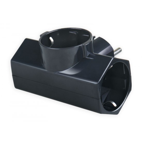 POWERTECH αντάπτορας ρεύματος PT-813, 3x schuko, 250V 16A, μαύρος