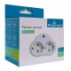 POWERTECH αντάπτορας ρεύματος PT-818, 2x schuko, 250V 16A, λευκός