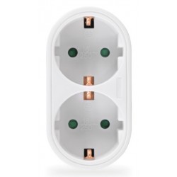POWERTECH αντάπτορας ρεύματος PT-820, 2x schuko, 250V 16A, λευκός