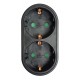 POWERTECH αντάπτορας ρεύματος PT-821, 2x schuko, 250V 16A, μαύρος