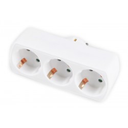 POWERTECH αντάπτορας ρεύματος PT-822, 3x schuko, 250V 16A, λευκός