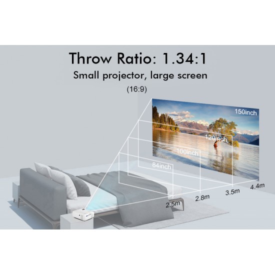 POWERTECH Projector PT-828, Wi-Fi Airplay, 720p, HDMI, Android