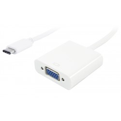 POWERTECH converter USB Type-C σε VGA PTH-034, Full HD, λευκό