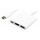 POWERTECH converter Type-C σε HDMI + Type-C + USB 3.0 PTH-042, 4K, λευκό