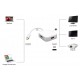 POWERTECH converter Type-C σε HDMI + Type-C + USB 3.0 PTH-042, 4K, ασημί