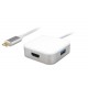 POWERTECH converter Type-C σε HDMI + Type-C + USB 3.0 PTH-042, 4K, ασημί
