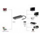 POWERTECH Docking station PTH-043, Type-C, 4K, ασημί