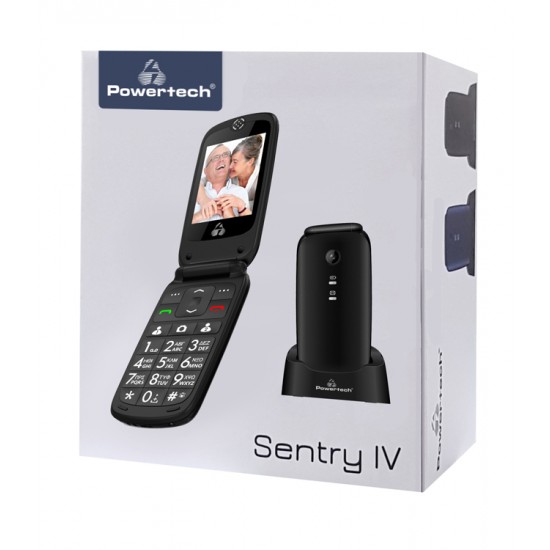 POWERTECH Κινητό Τηλέφωνο Sentry IV PTM-16, SOS Call, με φακό, μαύρο