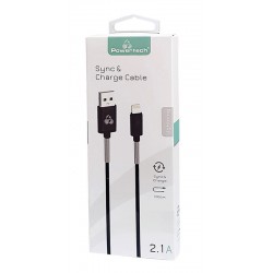POWERTECH Καλώδιο USB σε Lightning flex alu PTR-0020, copper, 1m, μαύρο