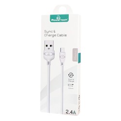 POWERTECH Καλώδιο USB σε Micro USB eco PTR-0055 copper, 1m , λευκό