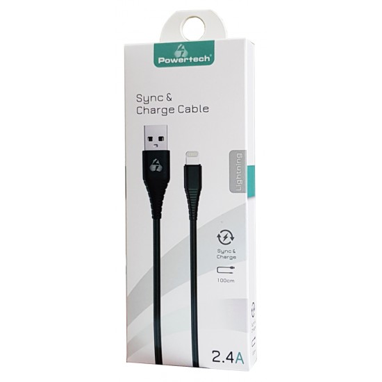 POWERTECH Καλώδιο USB σε Lightning eco PTR-0058 copper, 1m , μαύρο