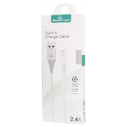 POWERTECH Καλώδιο USB σε Lightning eco PTR-0059 copper, 1m , λευκό